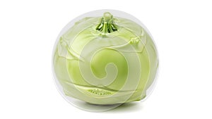 A green cabbage on a white background (ai generated)