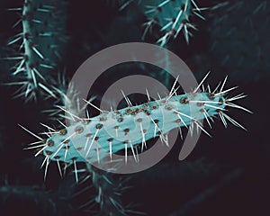 green Cactus with white thorns