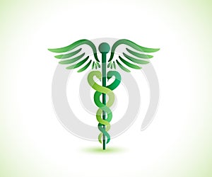 Green Caduceus Medical Symbol