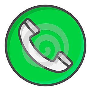Green Call button. Vector symbol