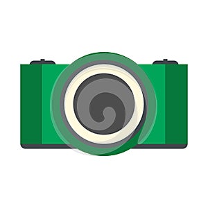 Green camera flat icon