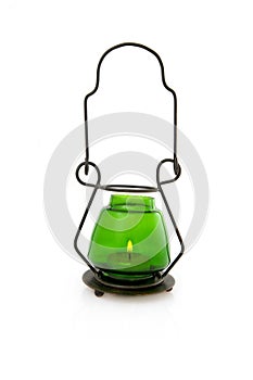 Green candle lamp