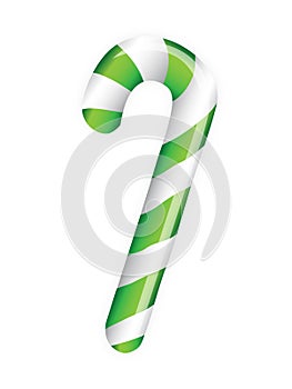 Green candyn cane on white