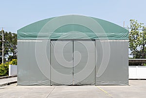 Green canvas warehouse. distribution center