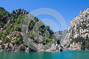 `Green Canyon`, Turkey. mountain lakes with green fresh water