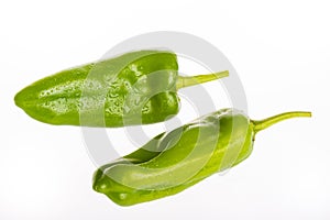 Green capsicum isolated on white background
