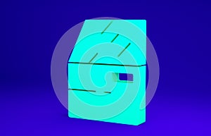 Green Car door icon isolated on blue background. Minimalism concept. 3d illustration 3D render