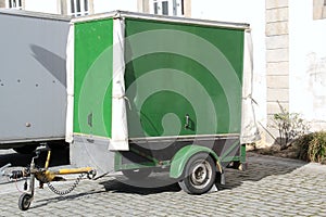 Green car trailer