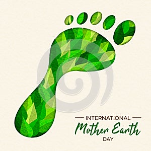 Green carbon footprint concept for Earth Day