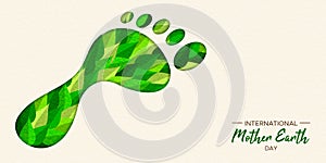 Green carbon footprint concept for Earth Day