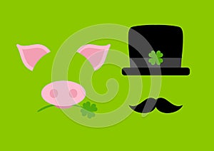 Green Card Abstract Graphic Pig And Chimney Sweep
