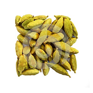 Green Cardamom in square composition