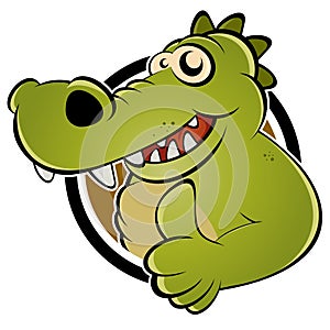 Green cartoon alligator