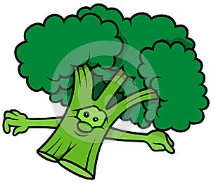Green Cartoon Broccoli