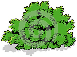 Green Cartoon Shrub