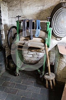 Old cast iron clothes mangle or wringer photo