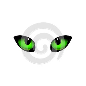 Green cat eye vector illustration