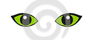 Green cat eyes icon