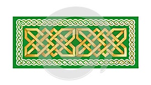 Green Celtic Knot Pattern, Intertwined Design Element, vector design Generative AI