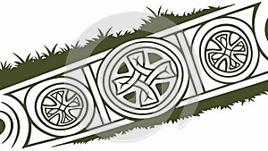 Green Celtic Knotwork Decorative Border Vector, vector design Generative AI