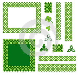 Green celtic style design elements