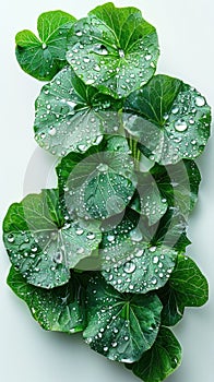 Green Centella Asiatica Plant With Water Droplets