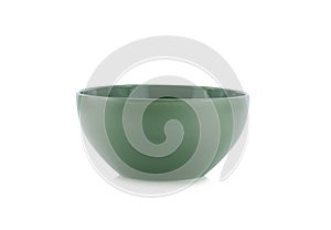 Green ceramic bowl, Empty bowl isolated on white background