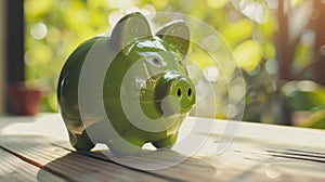 The Green Ceramic Piggybank.AI generated image