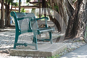 Green Chair in Public Park