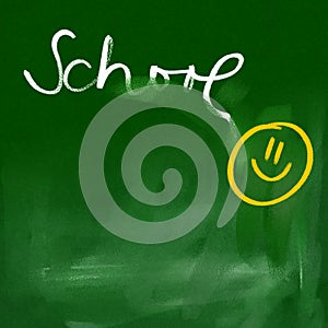 Green chalkboard background - happy school