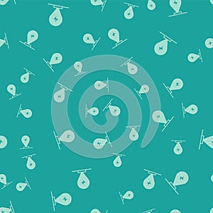 Green Charging parking electric car icon isolated seamless pattern on green background. Vector