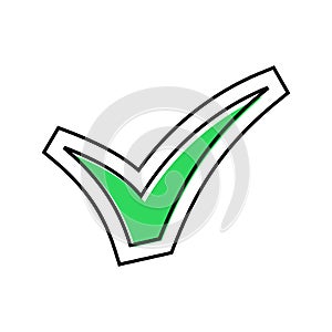 green check color icon vector illustration