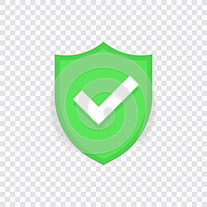 Green check mark icon set. Vector illustration.
