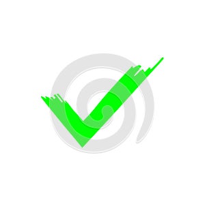 Green check mark icon. Tick symbol in green color vector