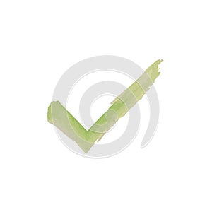 Green check mark icon. Tick symbol in green color vector