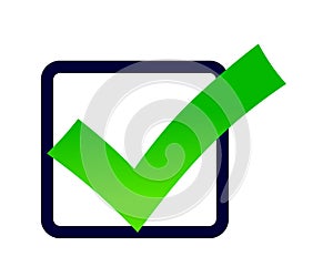 Green check mark icon on a white background.