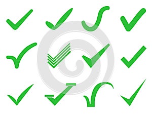 Green check mark icons set