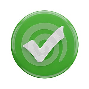 Green check mark isolated on white background