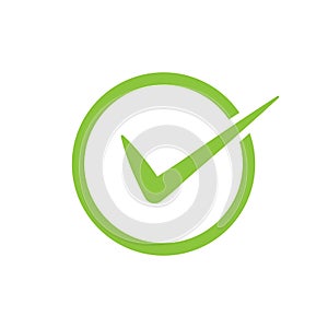 Green check mark vector icon in a circle. Tick symbol in green color for your web site design, logo, app, UI. illustration