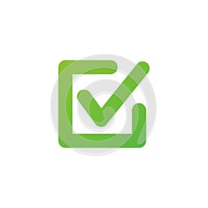 Green Checkbox icon vector illustration isolated on white background photo