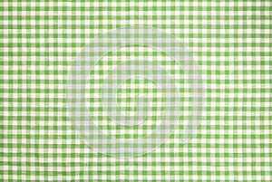 Green checkered tablecloth background