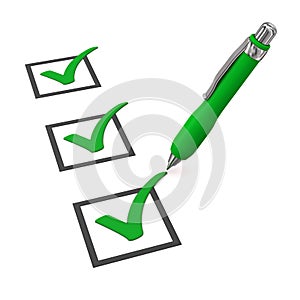 Green Checklist Ballpen photo