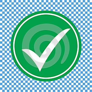 Green checklist icon, chec mark icon vector