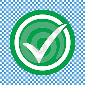 Green checklist icon, chec mark icon vector