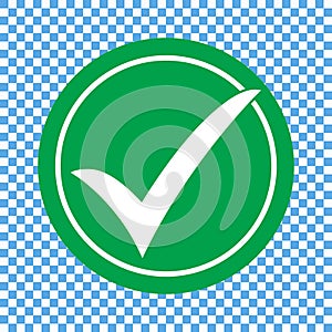 Green checklist icon, chec mark icon vector