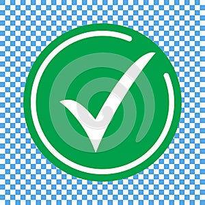 Green checklist icon, chec mark icon vector