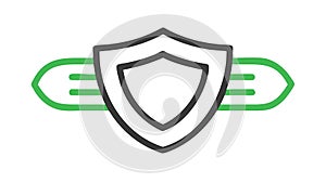 Green Checkmark Shield Icon for Secure Data, vector design Generative AI