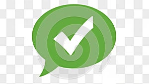 Green checkmark in speech bubble