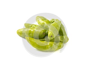 Green cheiro smell peppers isolated over white background. Typical brazilian ingredient photo