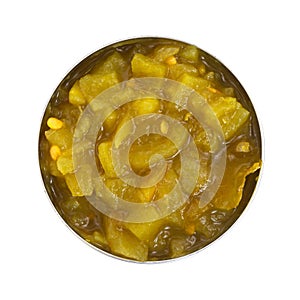 Green chiles in tin can